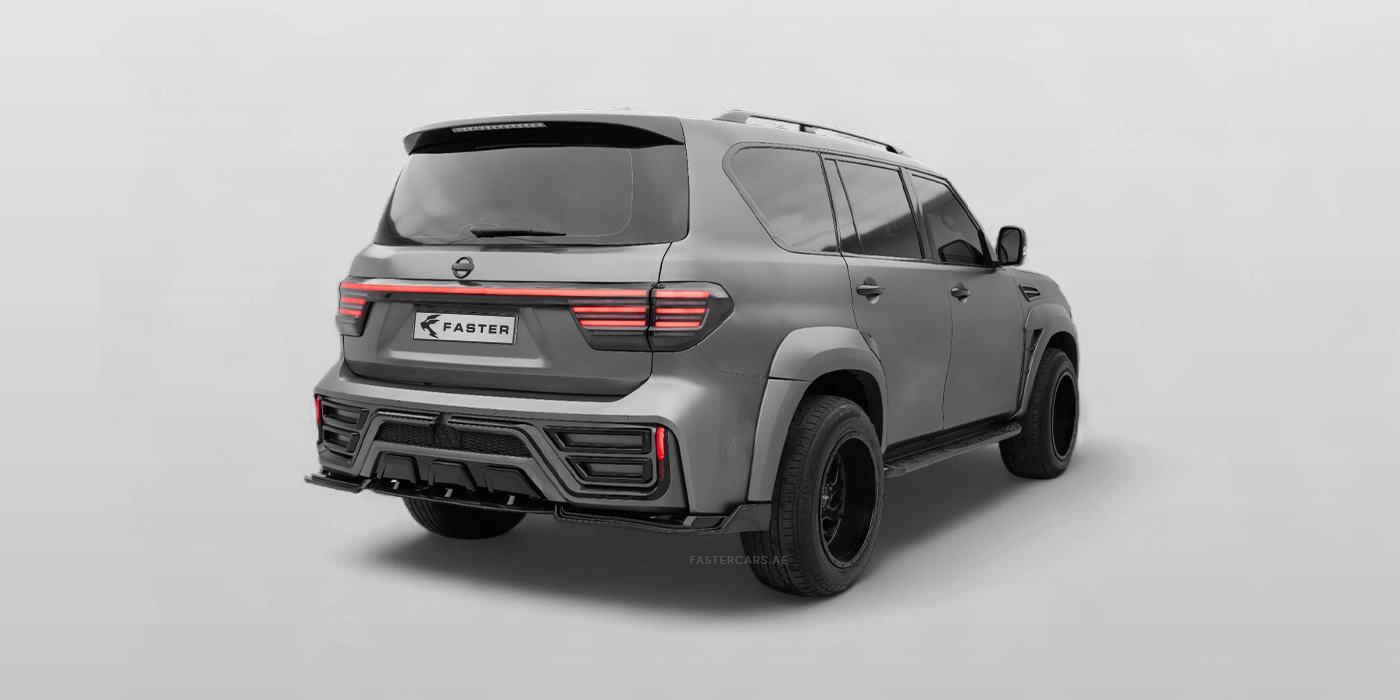 Nissan Patrol Matt Grey Hawk Exterior Front Back Side View